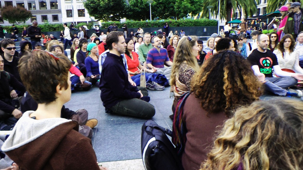union SQ flash mob meditators for peace