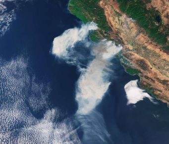 california burning, from space, noaa